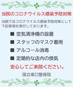 当院のコロナウイルス感染予防対策