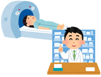 MRIと薬の処方のイラスト